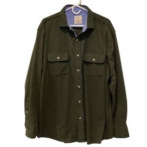 Tailorbyrd Long Sleeve Flannel‎ Shirt Olive Green Chambray - Men's  XXL